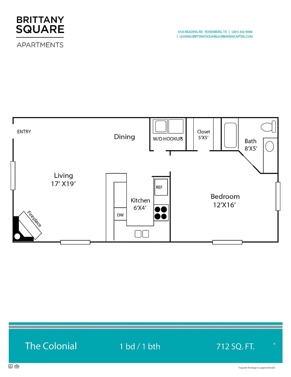 Floor plan 1X1- 798 sqft