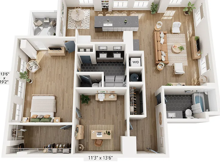 1BR + Study 1BR + Study