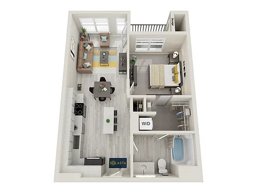 Floor plan 1BD, 1BTH A4