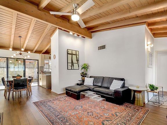 Dining area leads out to private enclosed patio.