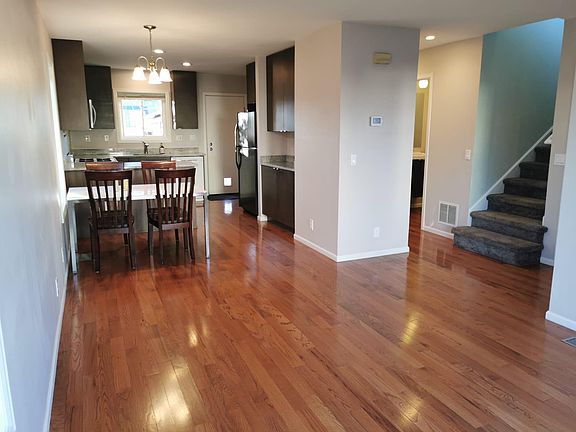 View into kitchen and dining