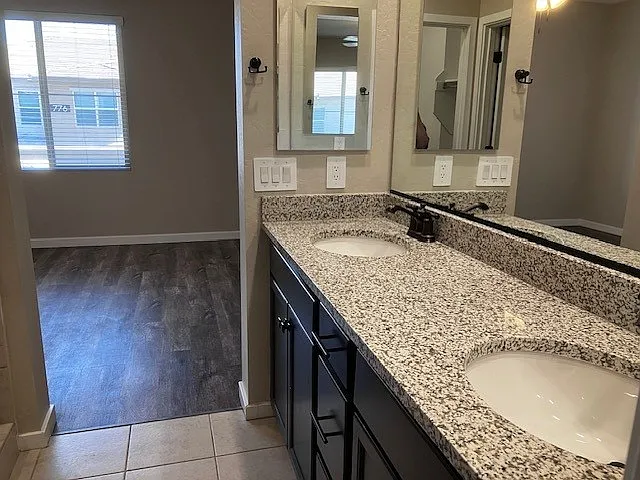 Double sinks in master bath.