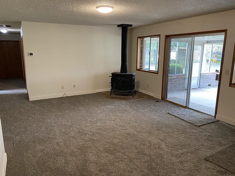 Living Room with wood-burning stove