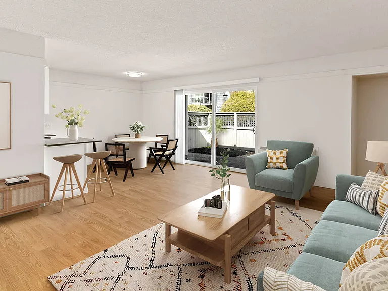 Living Room with Patio and Hard Surface Flooring