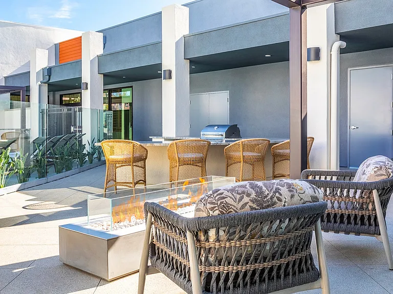 Outdoor Firepit and Grilling Area