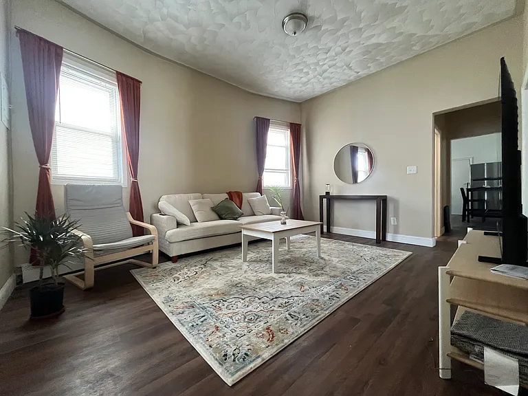 Living room with high ceiling
