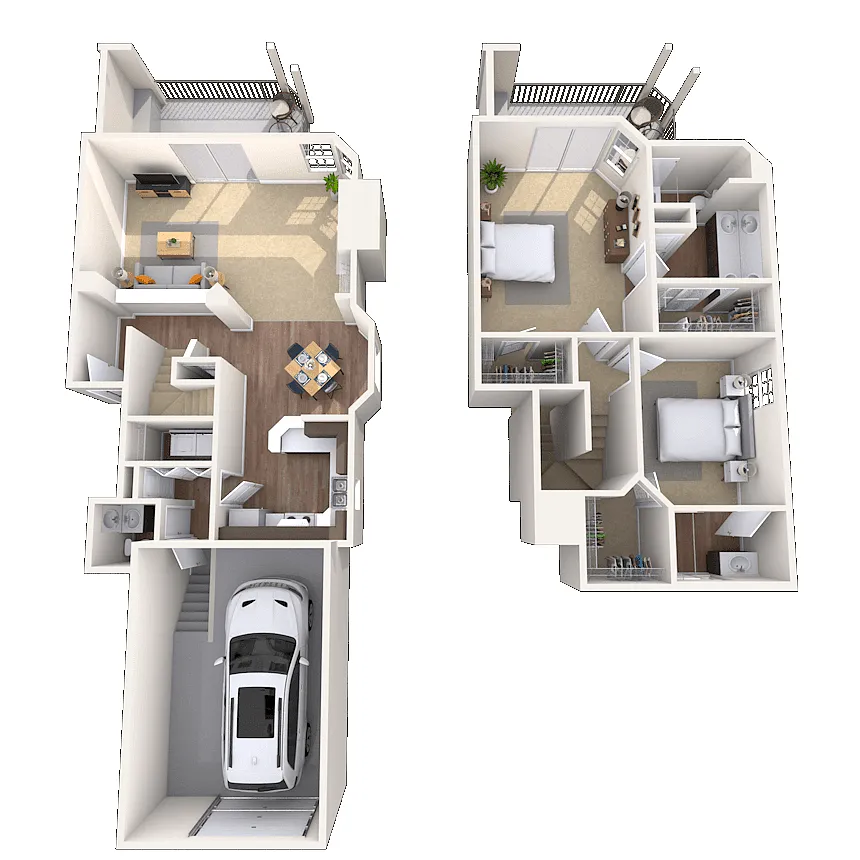 Floor plan Townhome 2x2.5 1503-1773 SF