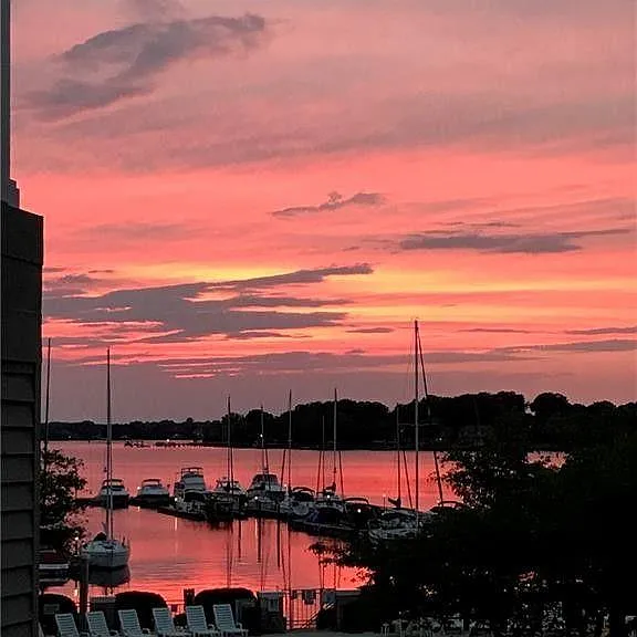Beautiful sunset views from this top floor condo.