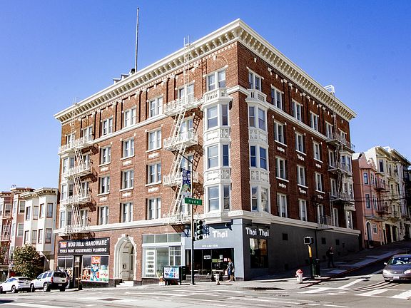 Front view exterior of the apartment building at 1408 California St, San Francisco, CA 94109, United States