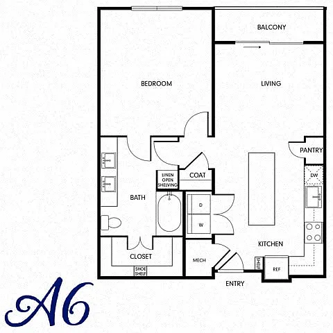 Floor plan One-Bedroom (A6)
