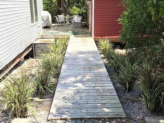 Boardwalk to deck/storage