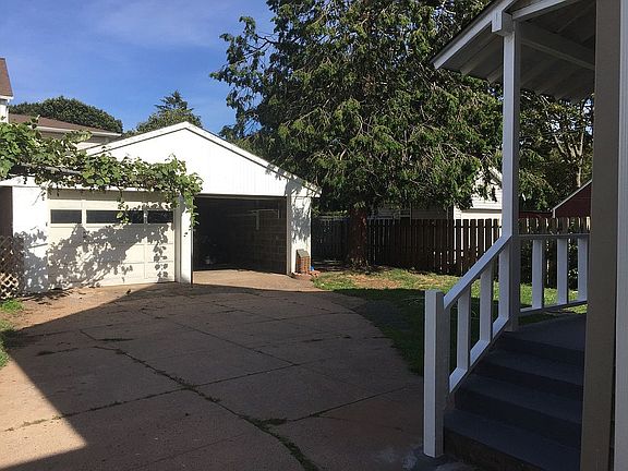 garage and backyard
