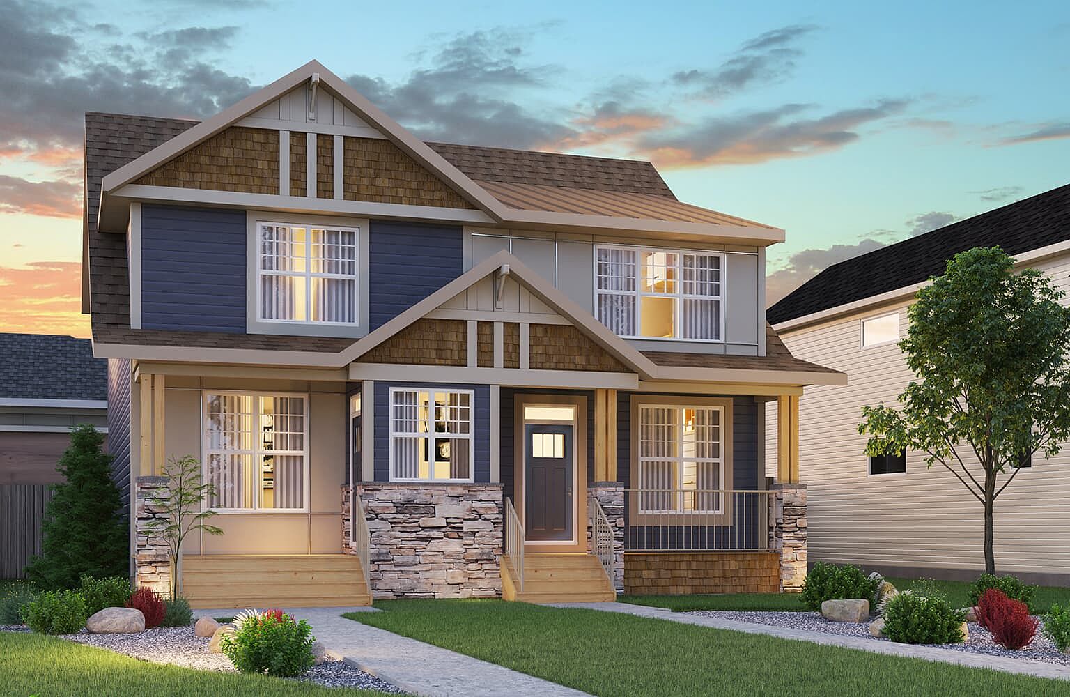 Oak (Right) Plan, Duplex at Creekstone, Calgary, AB T2X 4Y4 Zillow