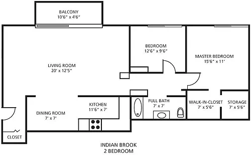 Floor plan Two Bedroom A