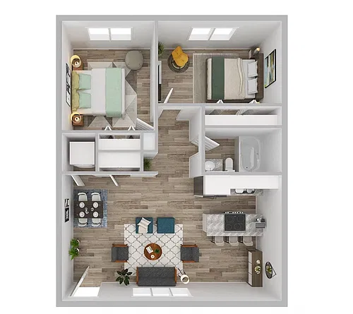 Floor plan 2 Bedrooms, 1 Bathroom Large