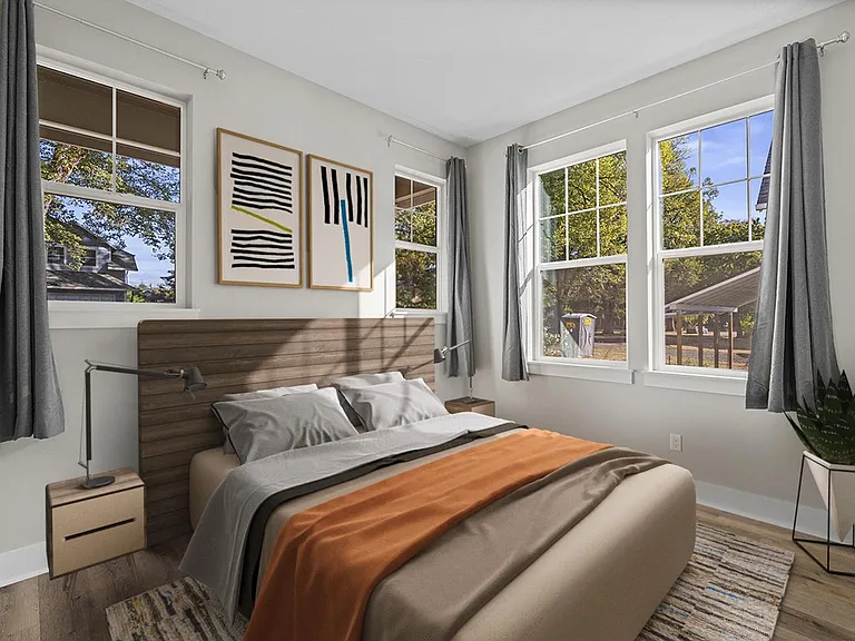 Bedroom 8. This image shows a virtually furnished space. Bedrooms come unfurnished.