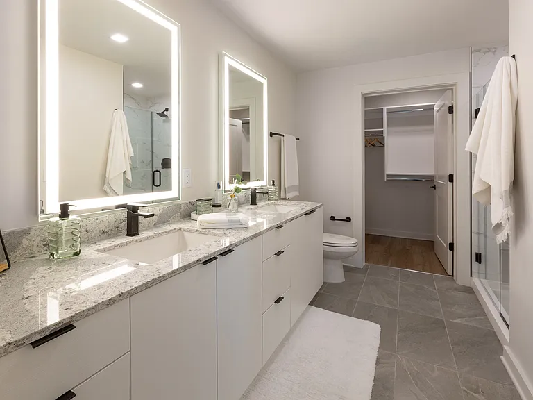 Backlit Vanity Mirror in All Bathrooms | B3 Marbled Counter Scheme | 2 Bedroom | 1106 Sq. Ft.