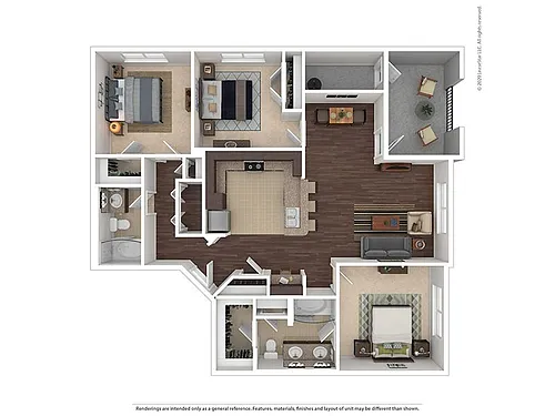 Floor plan 3 Bedroom 2 Bathroom C1