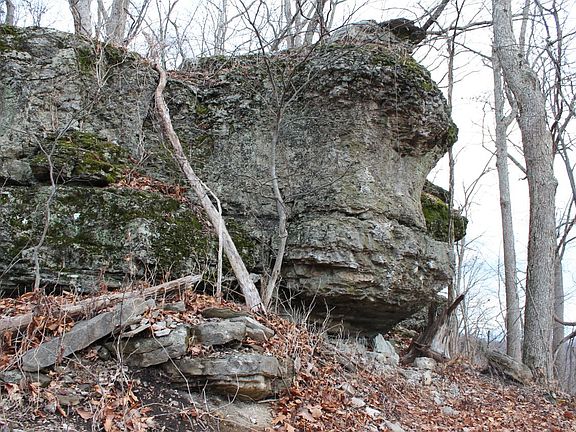 Limestone peak at the northwest boundary