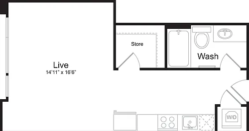 Floor plan Studio B