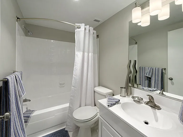 PLATINUM upgrade bright white bathrooms with a tub