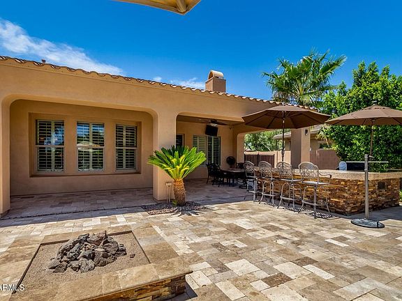 fire pit and large granite bar.