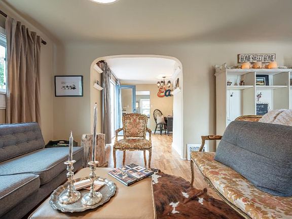 Living area looking into dining room