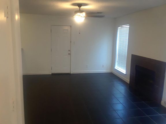 Living room with working fireplace