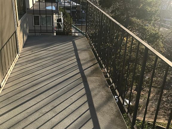 Balcony with view of Space Needle, Downtown, and Lake Union