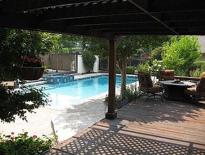 New plaster and tile on pool and spa