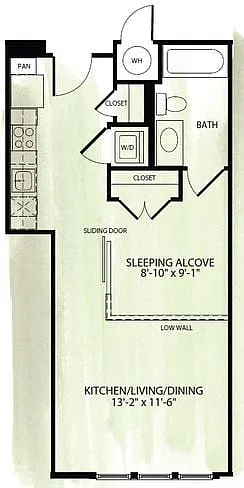 Floor plan Brookland Works S2 Studio 1 Bath