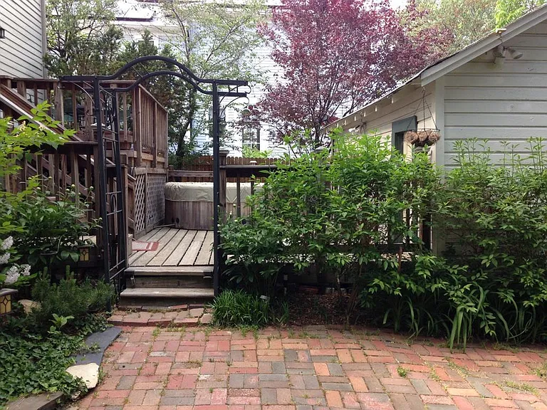 Back Yard with a Brick Patio