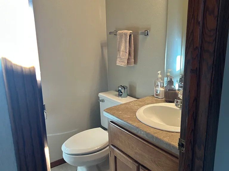 Convenient powder room on main level