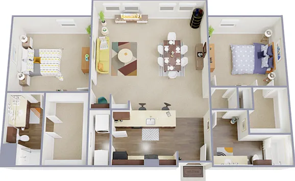 2 Bedroom, 2 Bathroom 2 Bedroom, 2 Bathroom