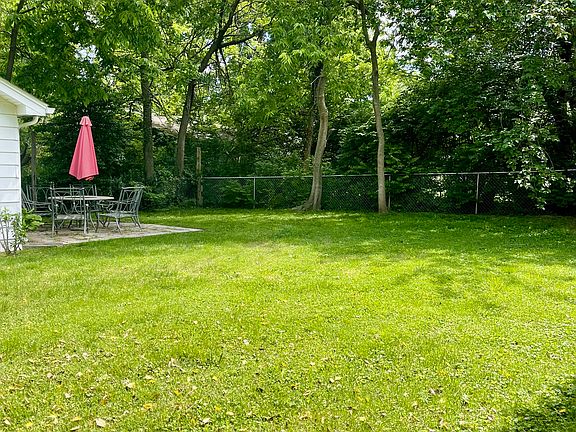 Fenced backyard with private patio.