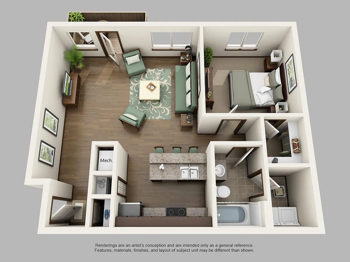 Floor plan 1 bed classic
