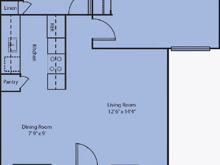 2D Rendering of a 1 Bed Floor Plan 2D Rendering of a 1 Bed Floor Plan