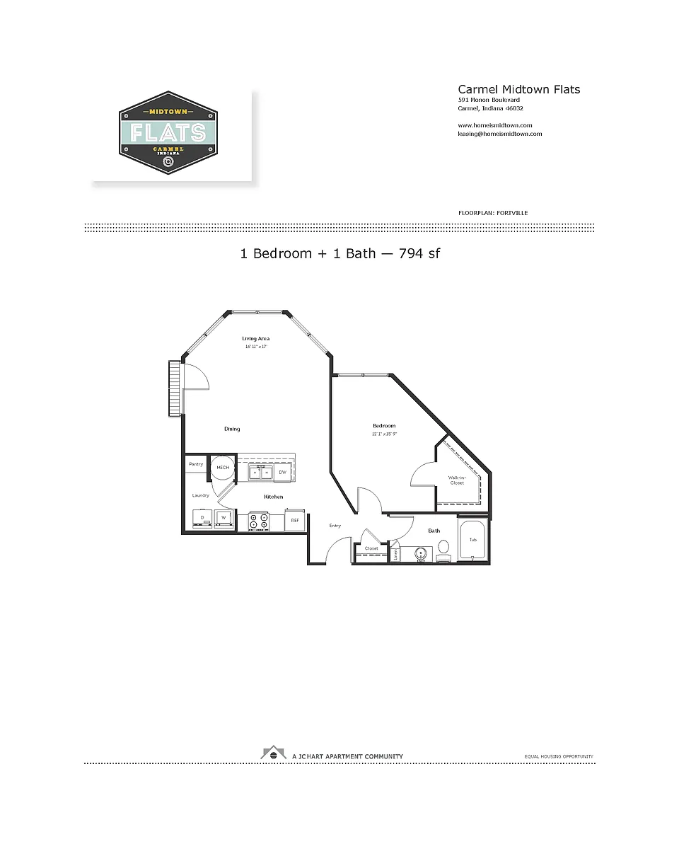 Floor plan 1 Bedroom, 1 Bathroom