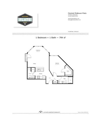 Floor plan 1 Bedroom, 1 Bathroom