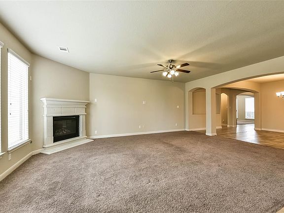 Another view of the family room open to the dining room.