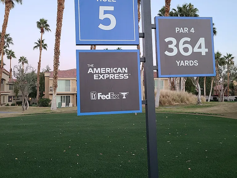 Iconic tee box view from the 5th hole of The American Express tournament_framed perfectly from the comfort of your own backyard. Golf course serenity meets everyday luxury. ___