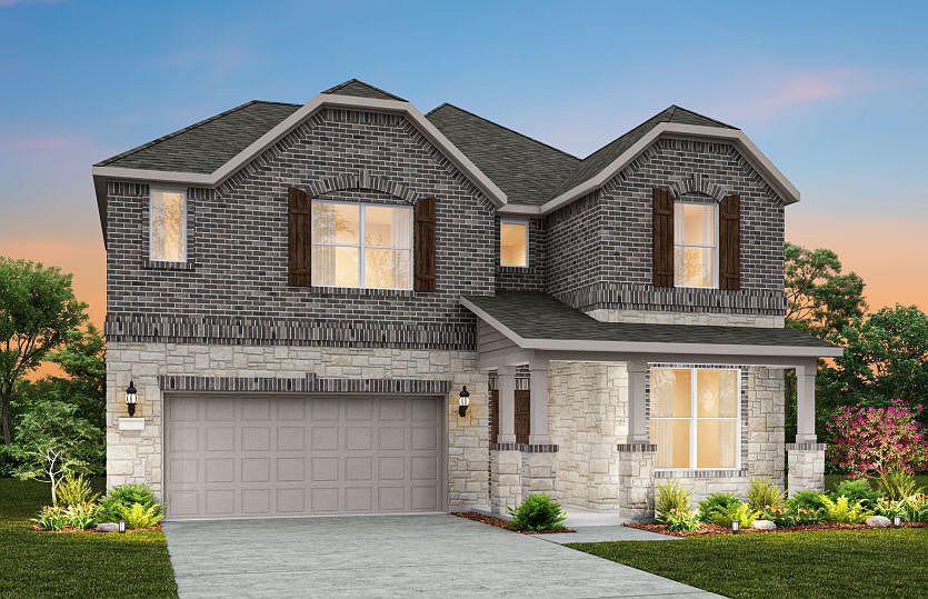 The Palisade, a 2-story new construction home with shutters, shown with Home Exterior C