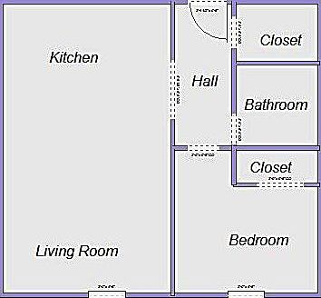 1 bd floor plan