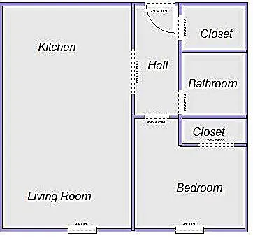 1 bd floor plan - Indian Head Elderly