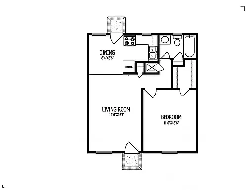 Floor plan One Bedroom Upgrade
