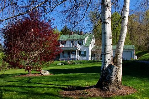 Front of the house with gardens