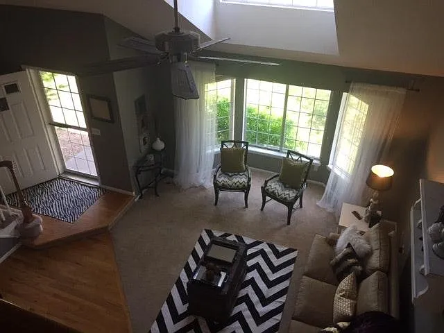 Living room - bay window - sky light - ceiling fan - 2598 W 110th Ave