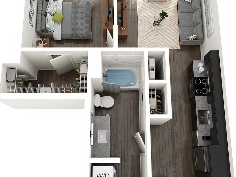 1 Bedroom B floor plan Broadstone Strata