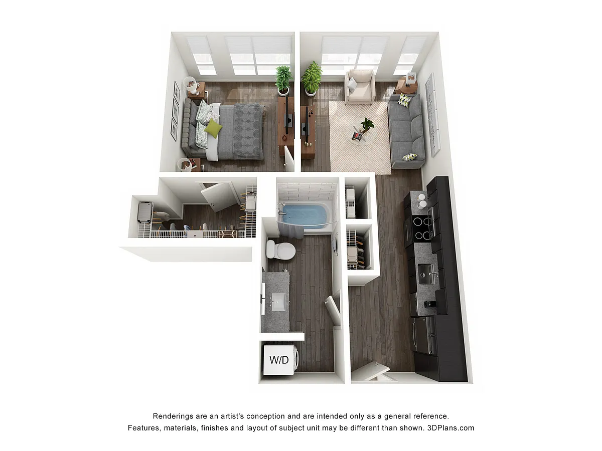 Floor plan 1 Bedroom B