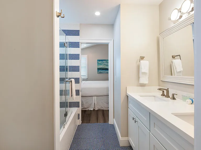 Attached shared bathroom